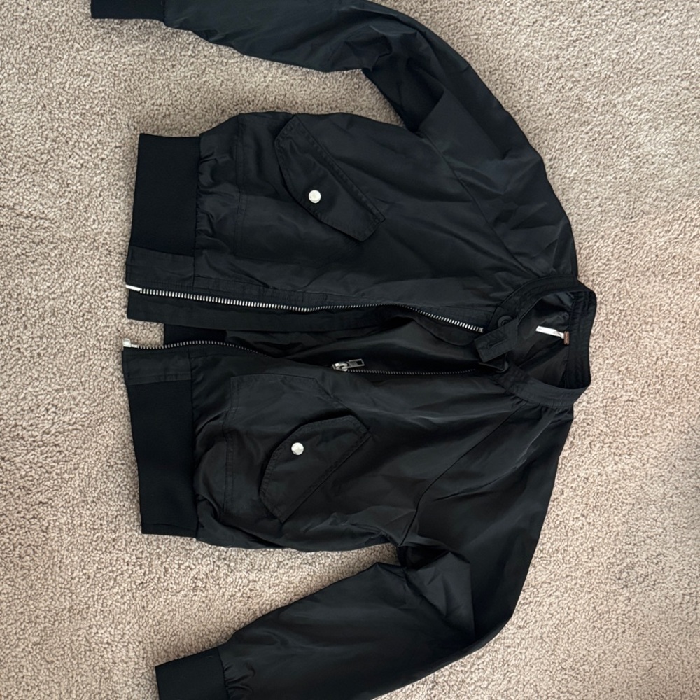 Free People Black Bomber Jacket - women’s - sz SMALL